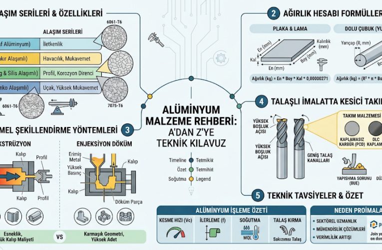Alüminyum Malzeme Rehberi: Alaşım Türleri, Ağırlık Hesabı ve İmalat Teknikleri